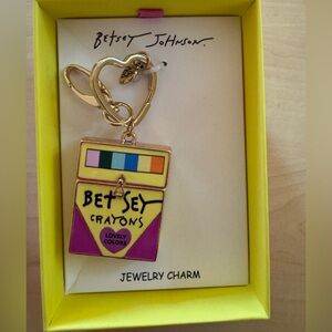 Betsey Johnson Colorful Box of Crayons Bag Charm Keychain TikTok Viral NWT
